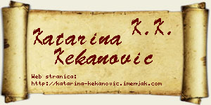 Katarina Kekanović vizit kartica